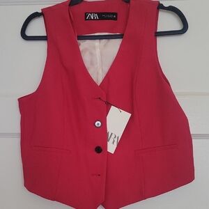 Zara Vibrant Red Vest